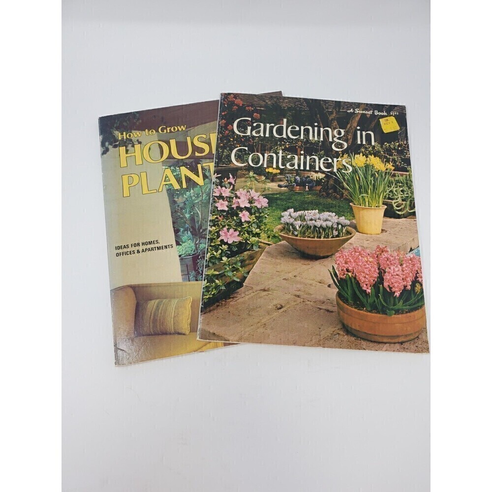 VINTAGE SUNSET BOOK LOT HOUSE PLANTS CONTAINER GARDENS 1973